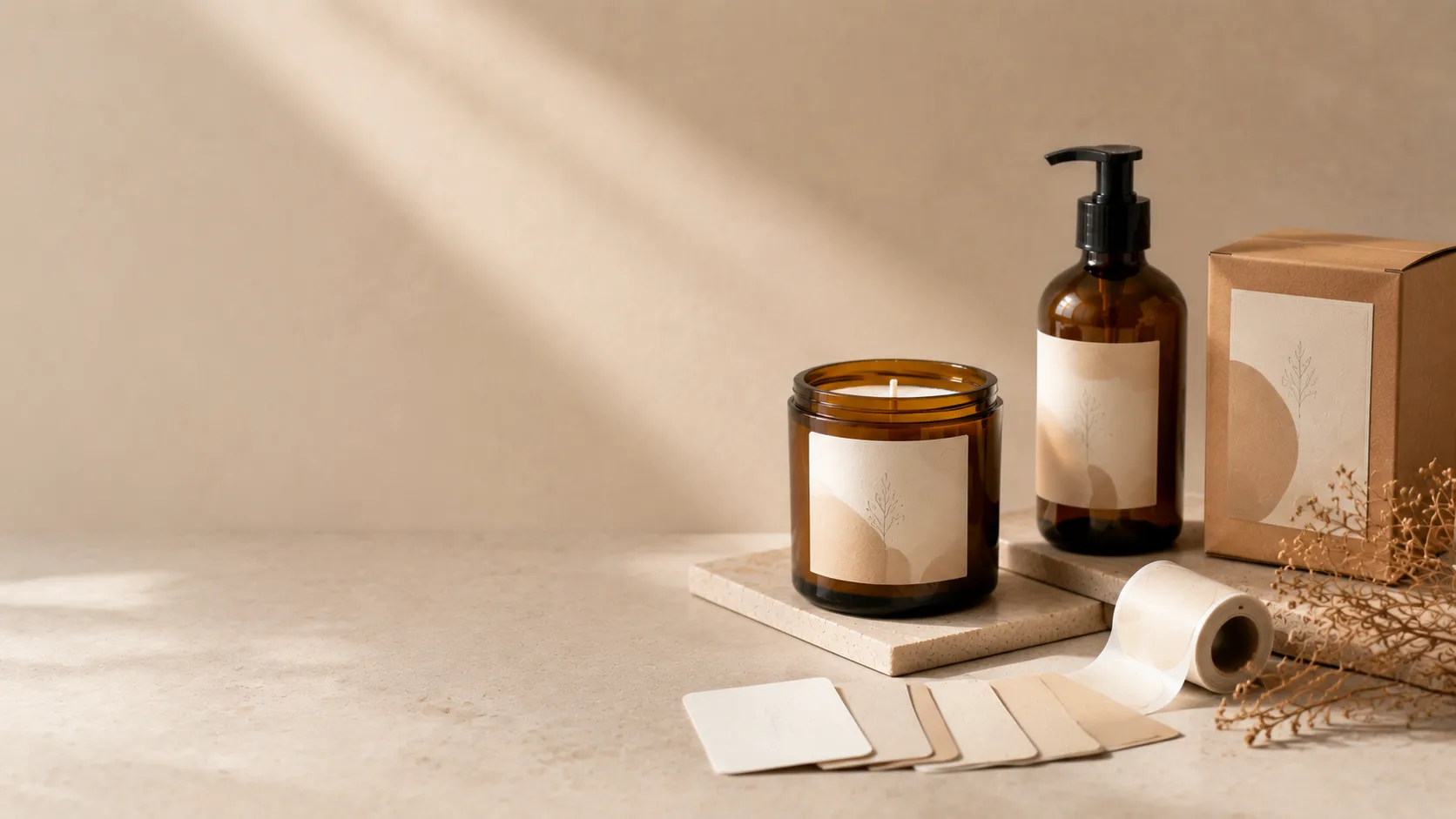 Custom packaging labels for candle and handmade product brands